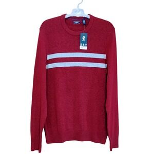 IZOD Mens Premium Essentials Velvet Maroon Heather Sweater Crew Neck Long Sleeve